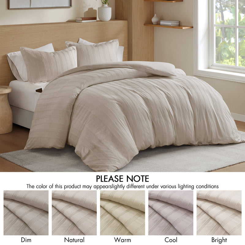 Striped Full Woven Duvet Set with 2 Pillow Shams - Full Size, photo 10 of 10