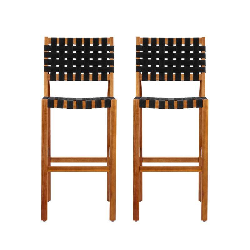 30.5 Inch Seat Height Outdoor Acacia Solid Wood Patio Side Chair by HouseOfZazla