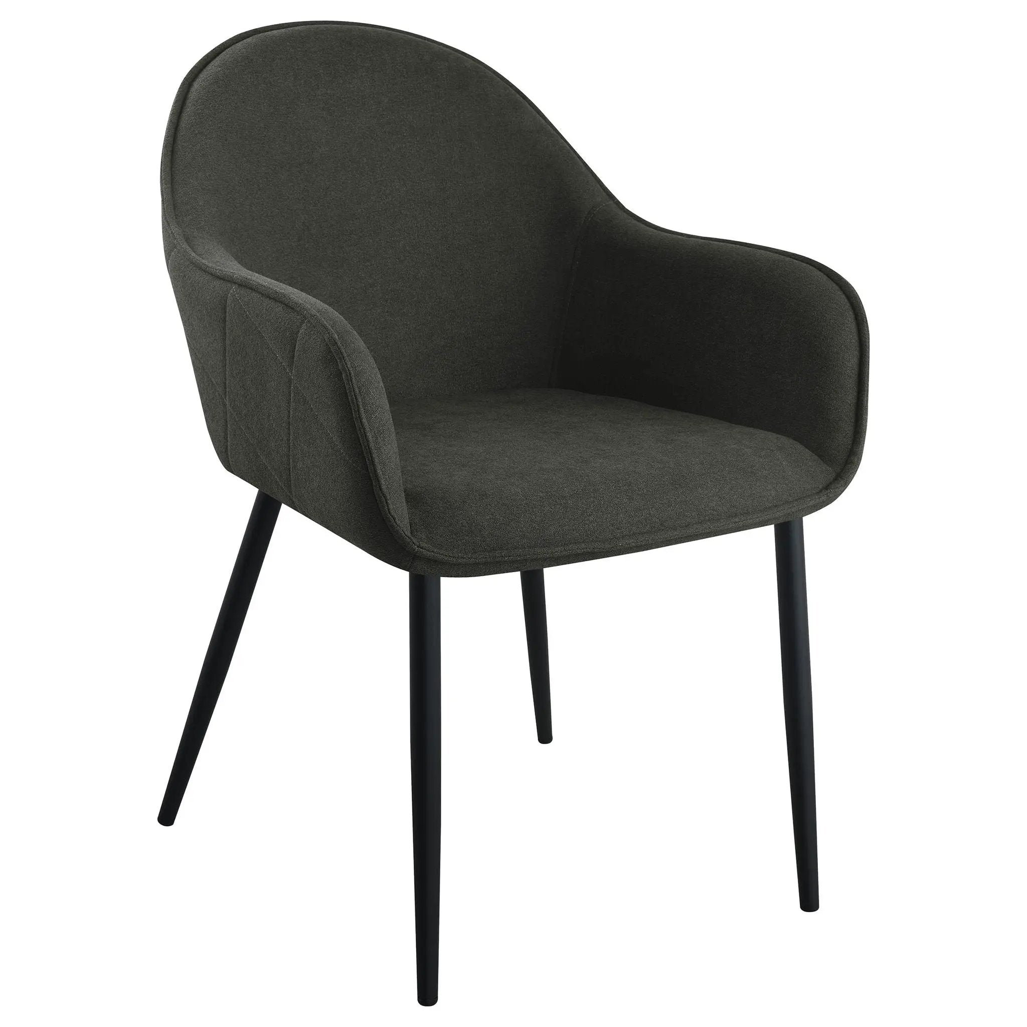 Emma Fabric Upholstered Dining Arm Chair Charcoal (Set of 2) by Unique Piece Furniture