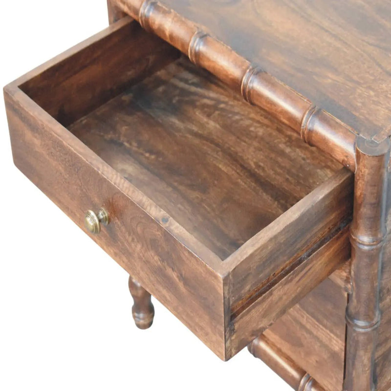 Solid Wood Bamboo Frame Nightstand in Roasted Almond by HouseOfZazla