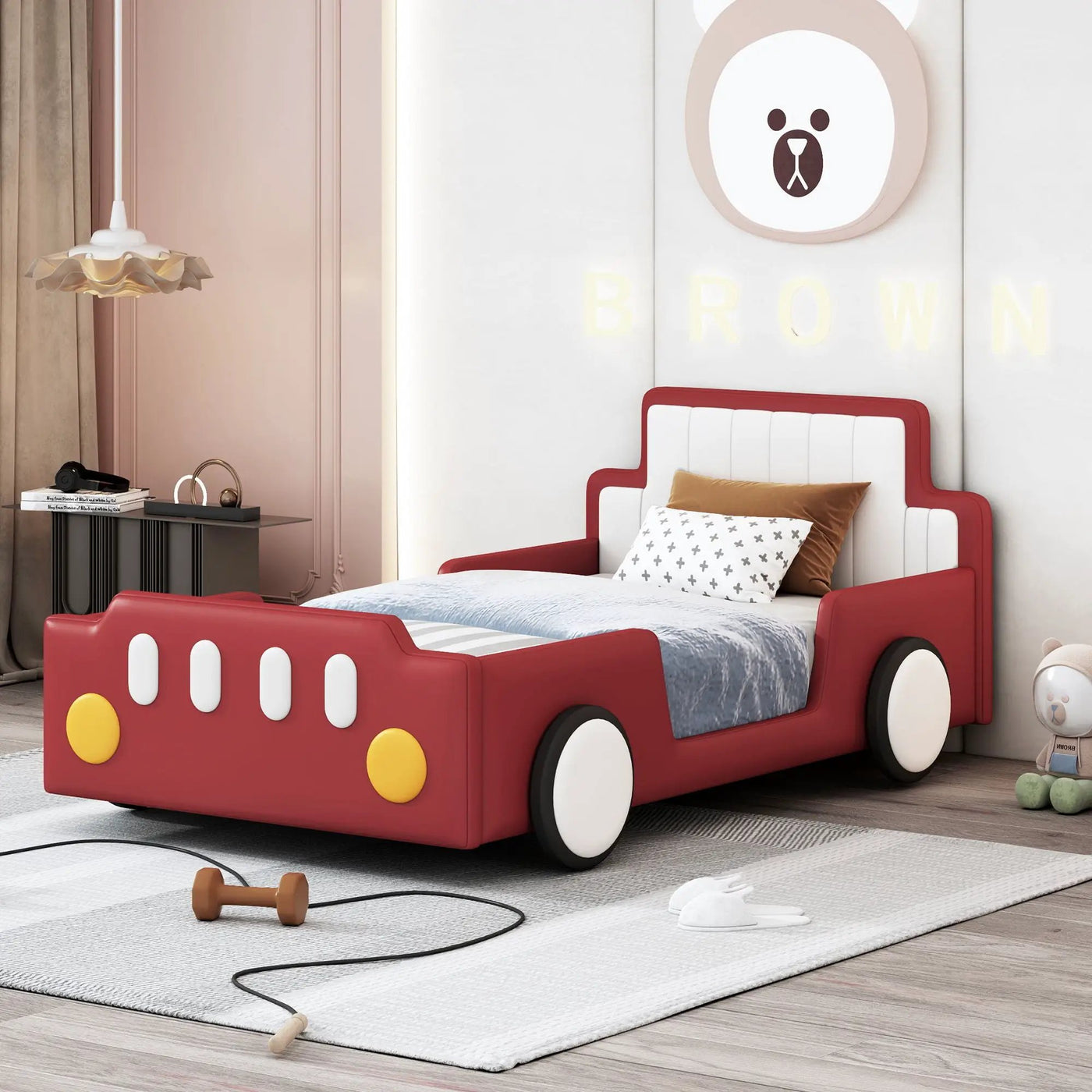 Race Car Shaped Platform Bed With Wheels by Unique Piece Furniture