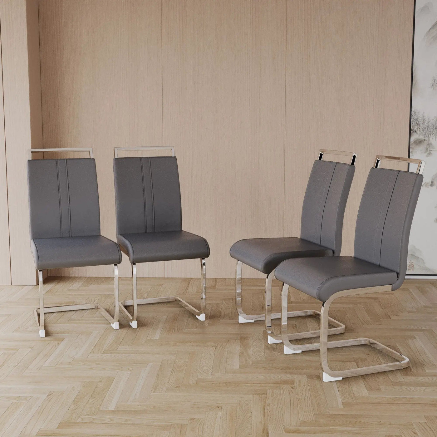 Modern Dining Chairs With Padded Seat, High Back by HouseOfZazla