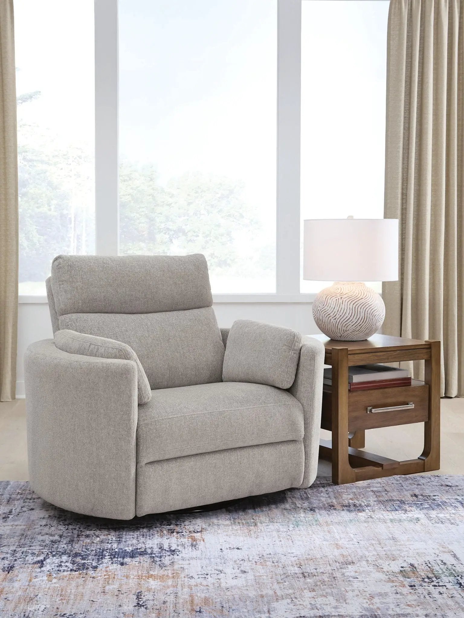 ModMax Luxe - Swivel Glider Power Recliner - Flint by Unique Piece Furniture