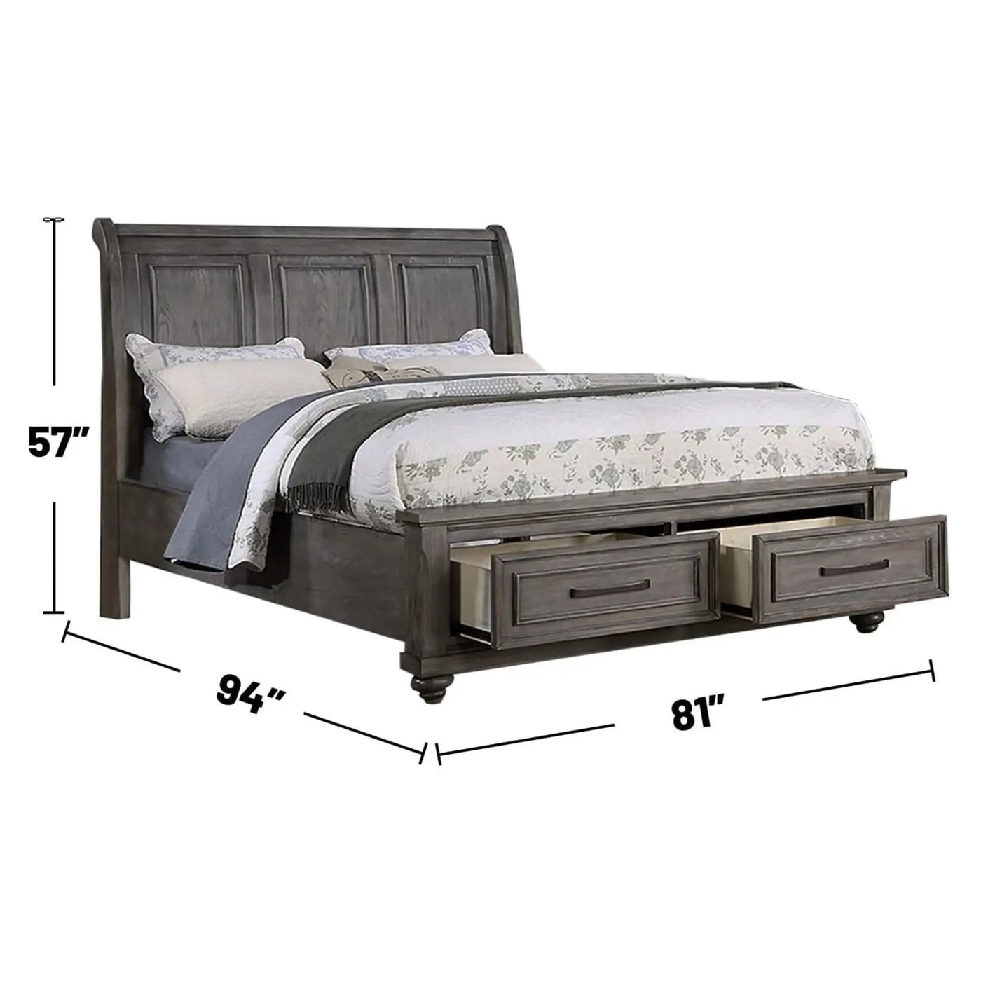3 Piece Bedroom Set, Bed With 2 Nightstands by HouseOfZazla