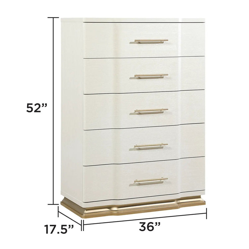 Lexington - 5 Drawer Chest - Beige by HouseOfZazla