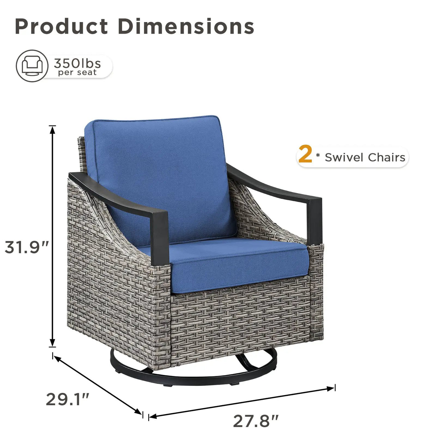 Outdoor Swivel Rocking Glider Chairs Set of 2 by HouseOfZazla