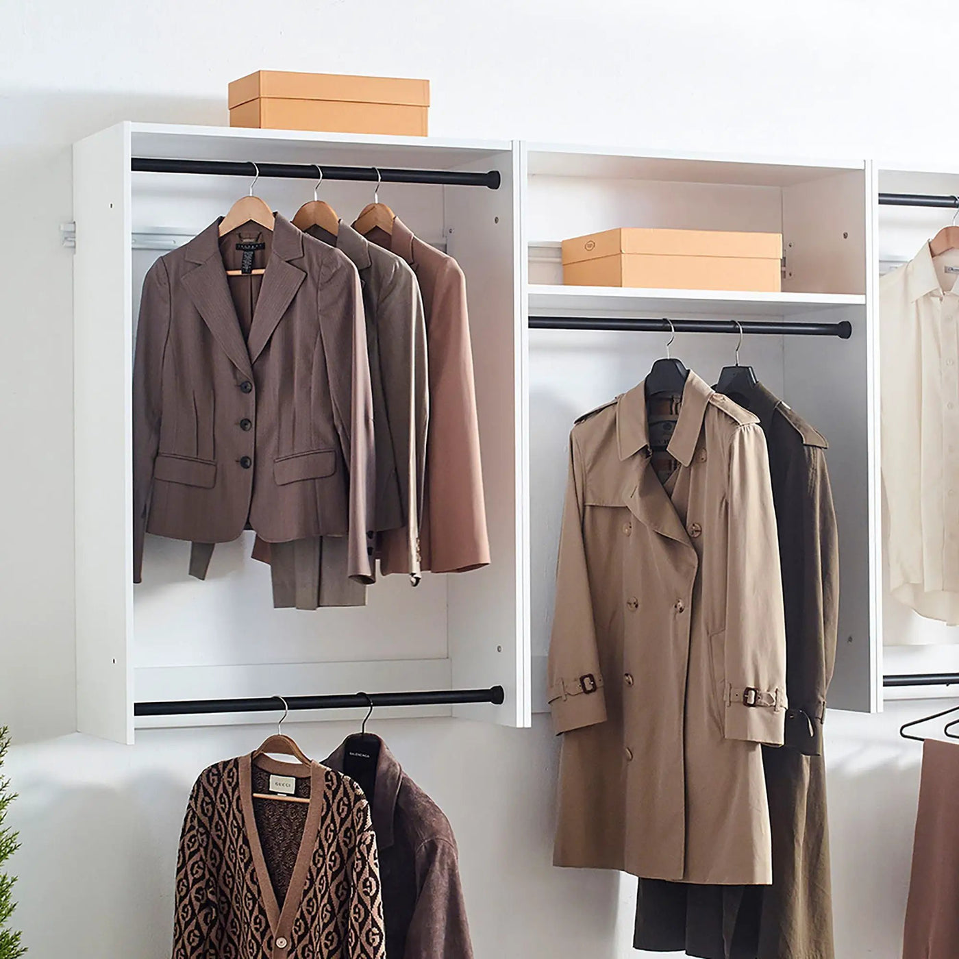 Devi - Wall Mounted Wood Closet System & Modular Design by HouseOfZazla