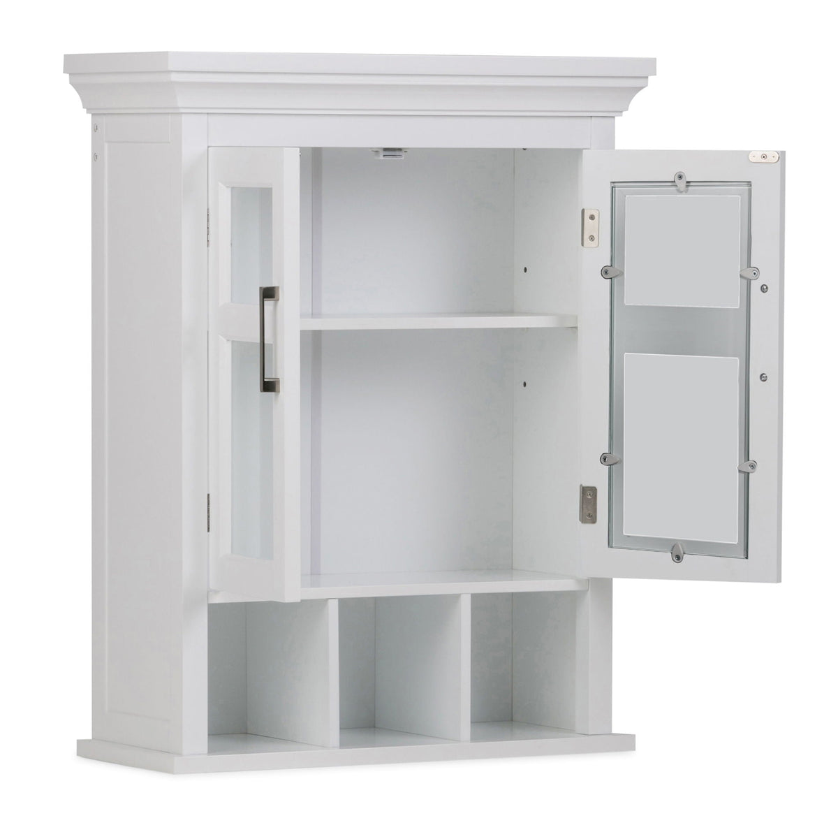 Avington 2 Door Wall Cabinet with Cubbies - Pure White, photo 2 of 8