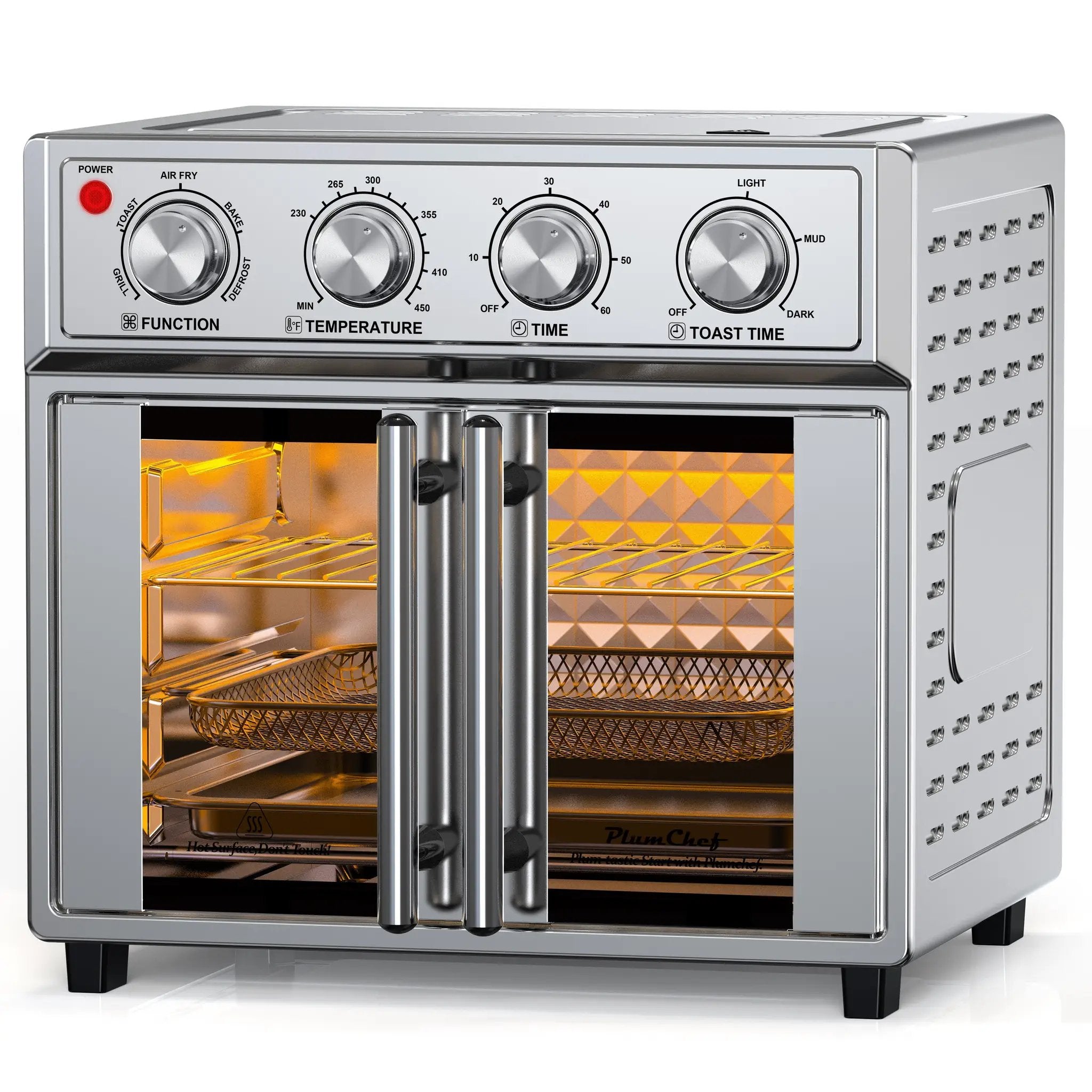 PlumChef 26QT Extra-Large French Double-Door Air Fryer Convection Toaster Oven by HouseOfZazla