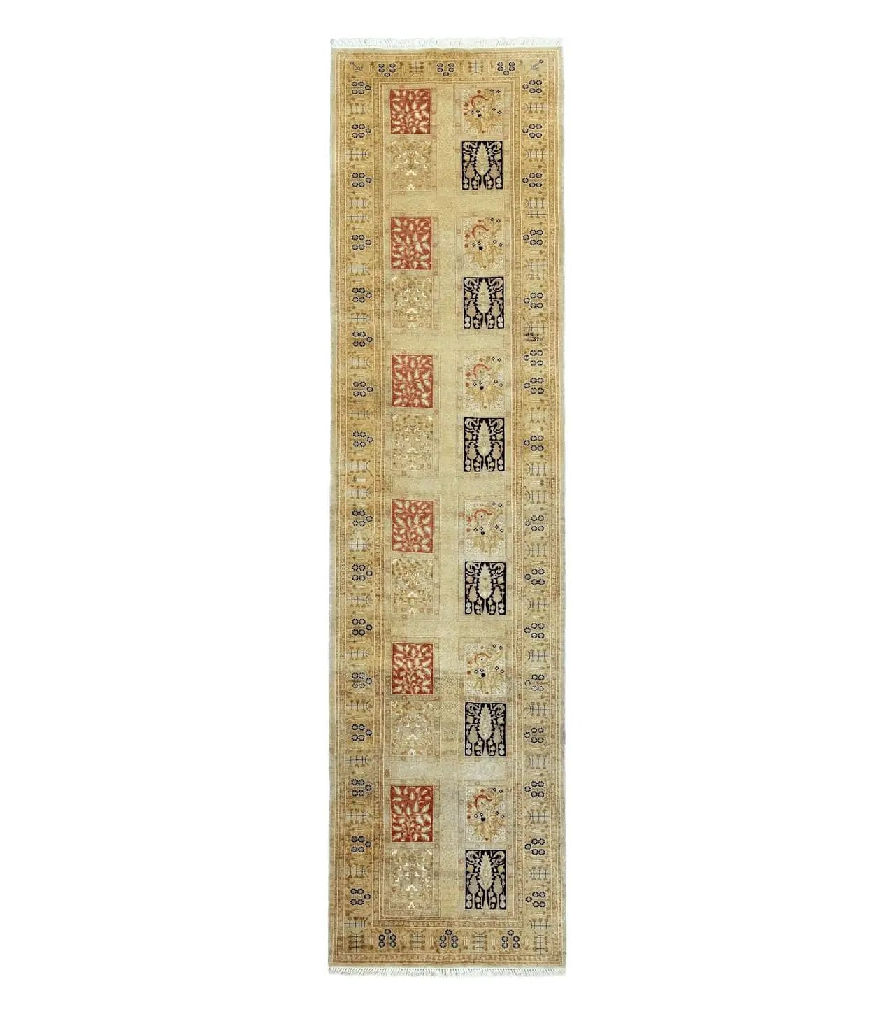3' 2" x 12 ' 6" Pak Persian Safavieh Runner Haji Jalil Fine Runner Rug 3ft Runner 12ft Runner 13ft Runner Panel Design Runner Hand-Knotted by Jewel Rugs
