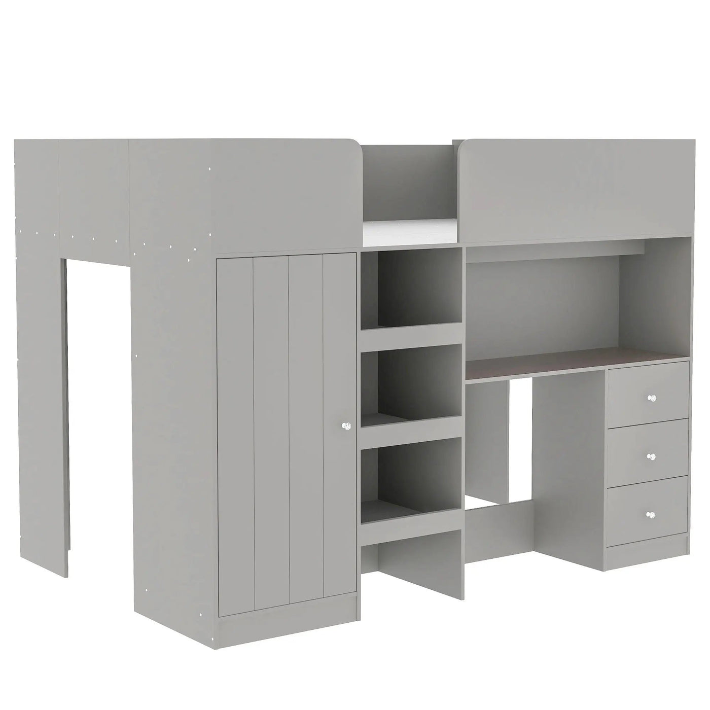 Loft Bed With Built In Wardrobe, Desk, Shelves, And Drawers by HouseOfZazla