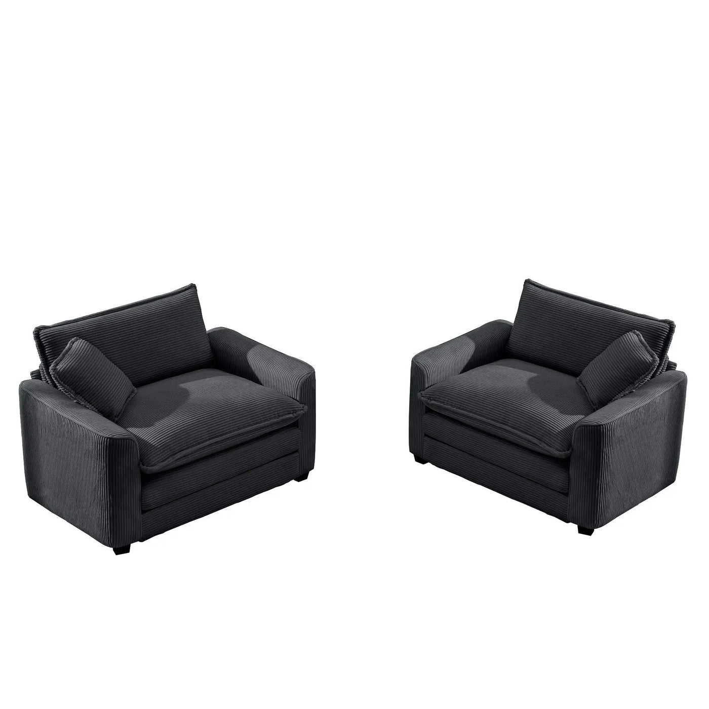 Modern Classic Fabric Single Chair Deep Seat Sofa With Pillow by HouseOfZazla