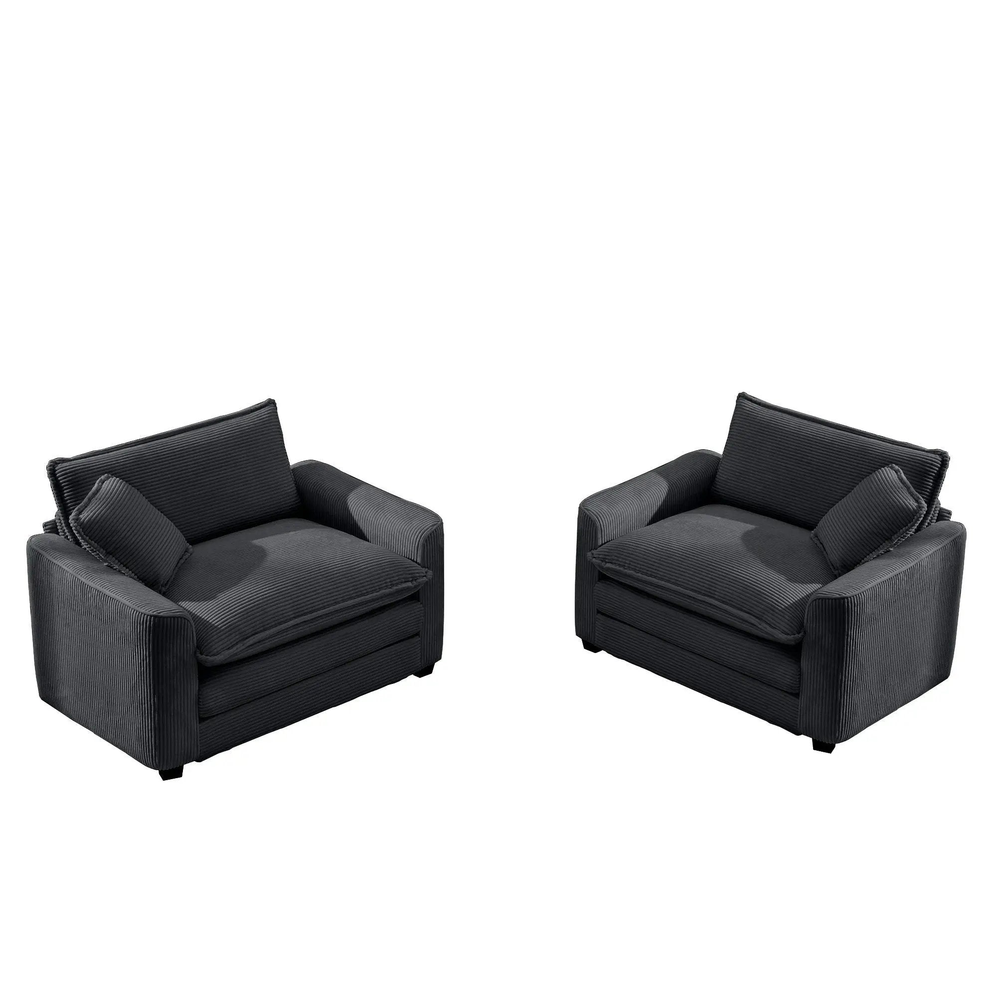 Modern Classic Fabric Single Chair Deep Seat Sofa With Pillow by HouseOfZazla