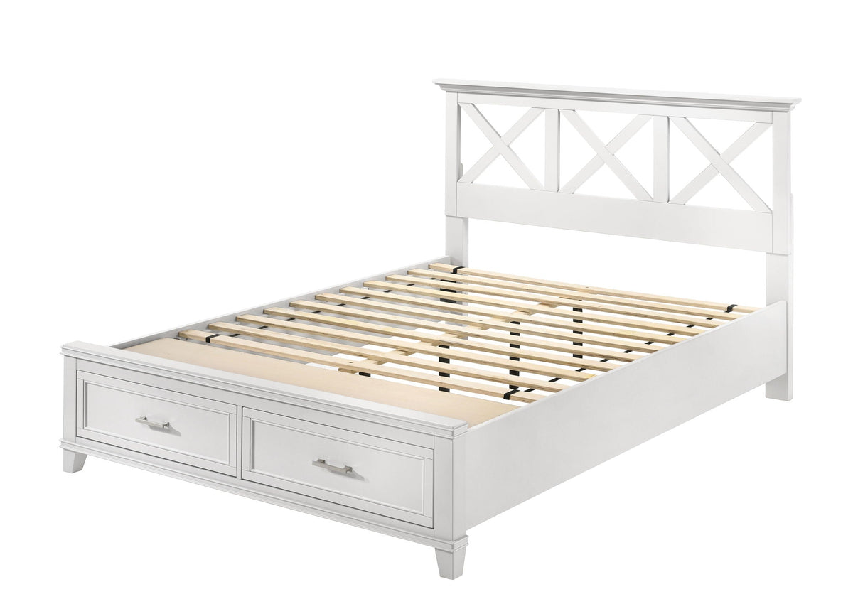 Ample Storage Bed with X Headboard - White, Gray, or Dark Brown, photo 5 of 15