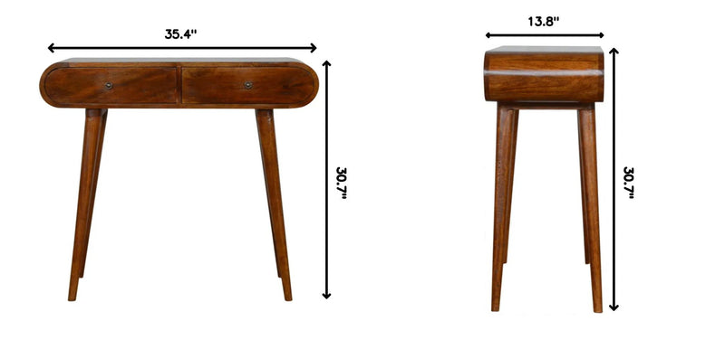 Solid Wood Curved Edge Console Table by HouseOfZazla