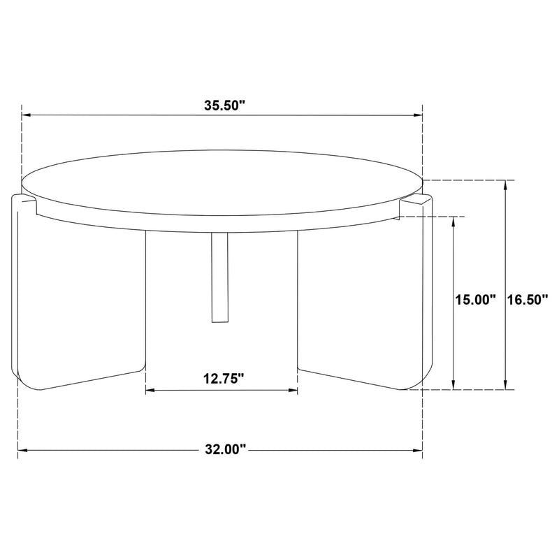 Cordova Round Solid Wood Coffee Table Black by Unique Piece Furniture