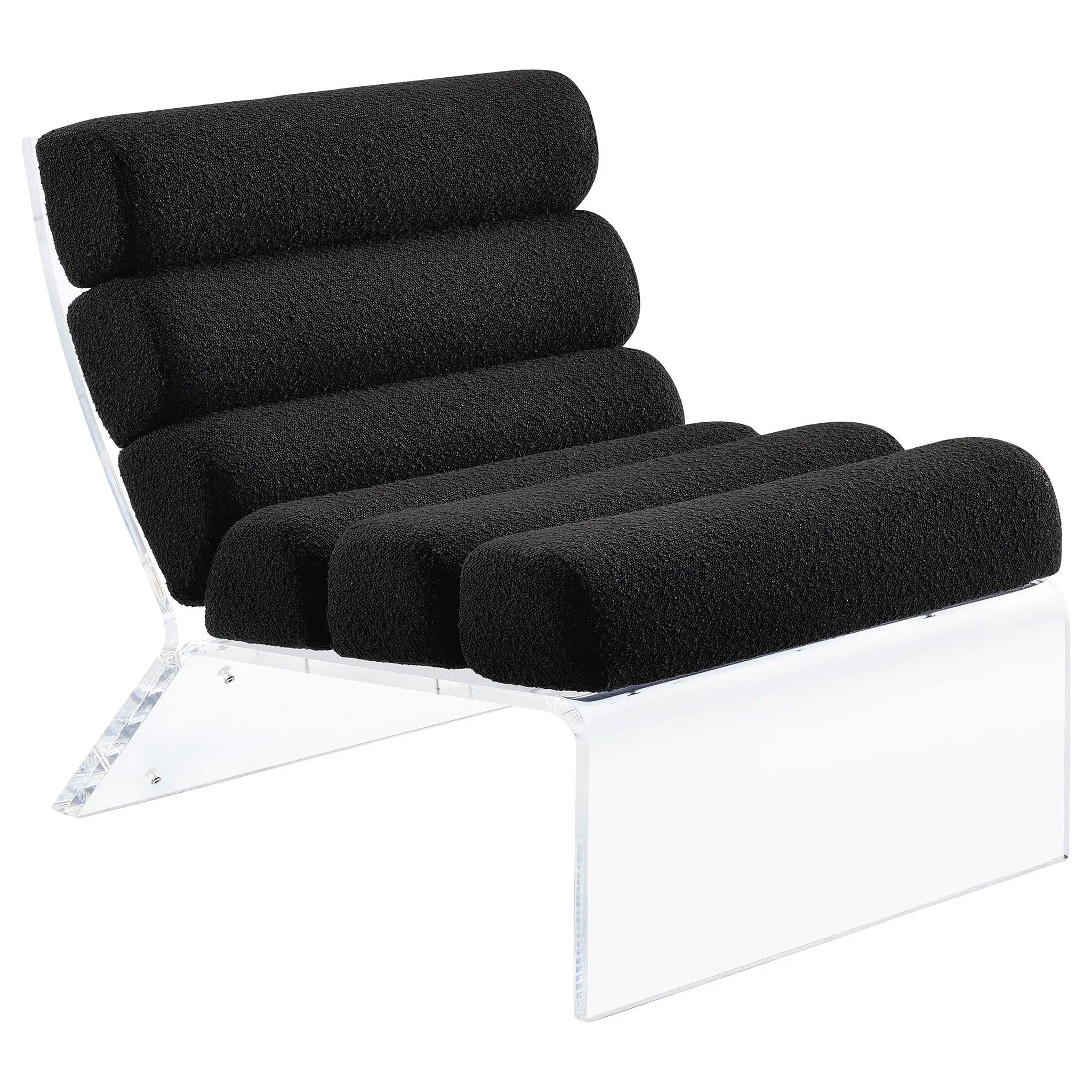 Serreta Boucle Upholstered Armless Acrylic Chair Black by Unique Piece Furniture