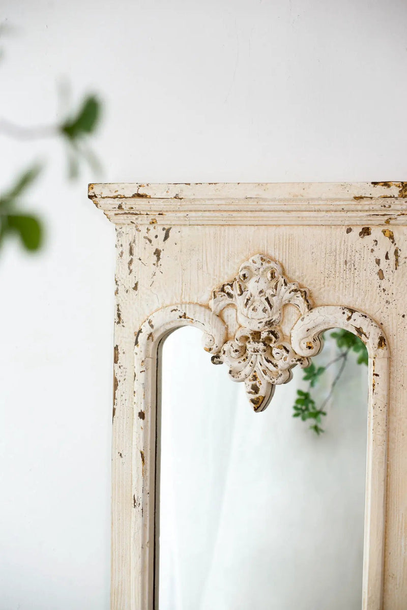 Full Length Mirror With Solid Wood Frame, Floor Mirror For Living Room Bedroom Entryway - White by Unique Piece Furniture