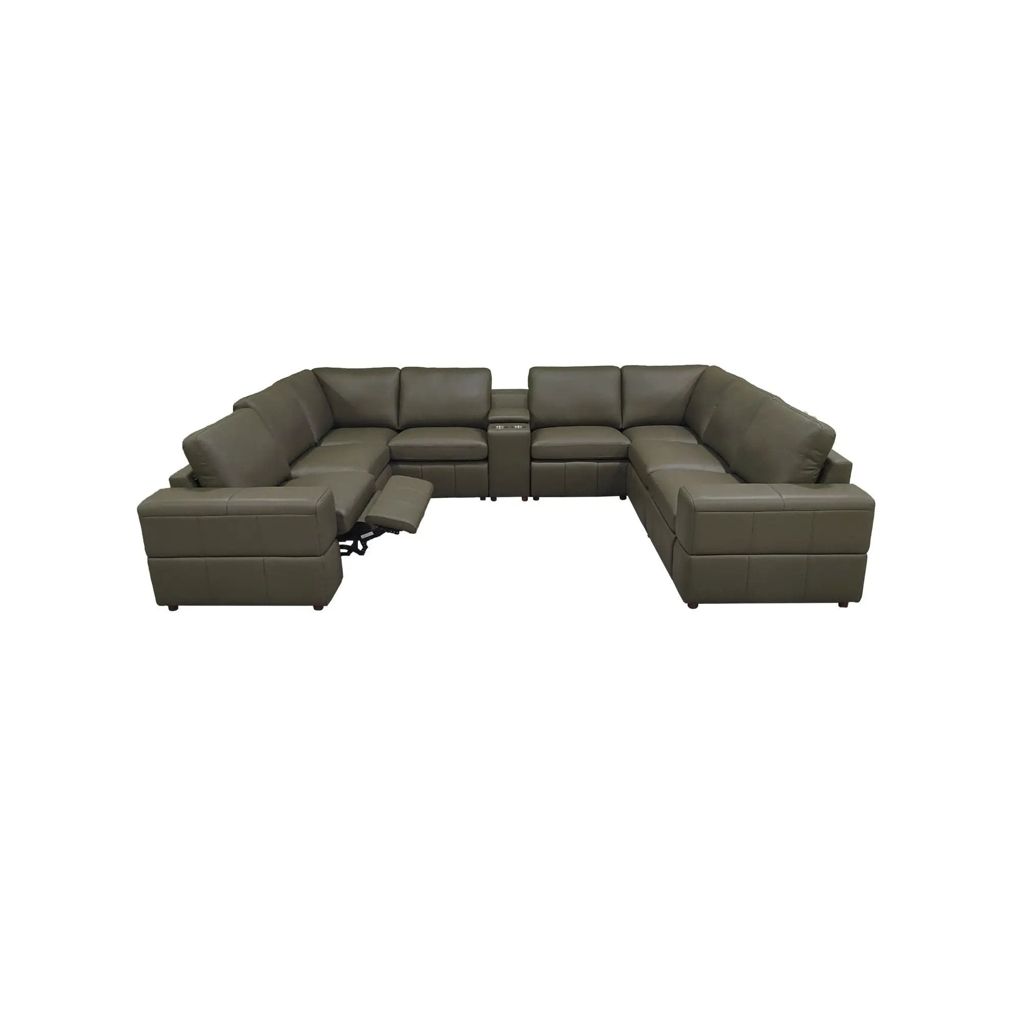 Upholstered Large Arms Sectional With Recliner Seats by Unique Piece Furniture