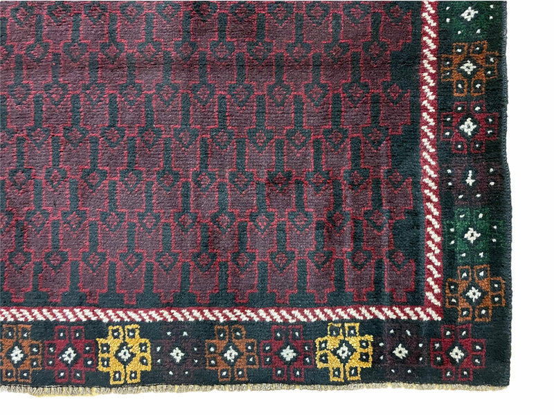 3 X 5 Vintage Handmade Tribal Wool Rug Baluchi Rug Afghan Rug Balouch Rug 3x4.7 by Jewel Rugs