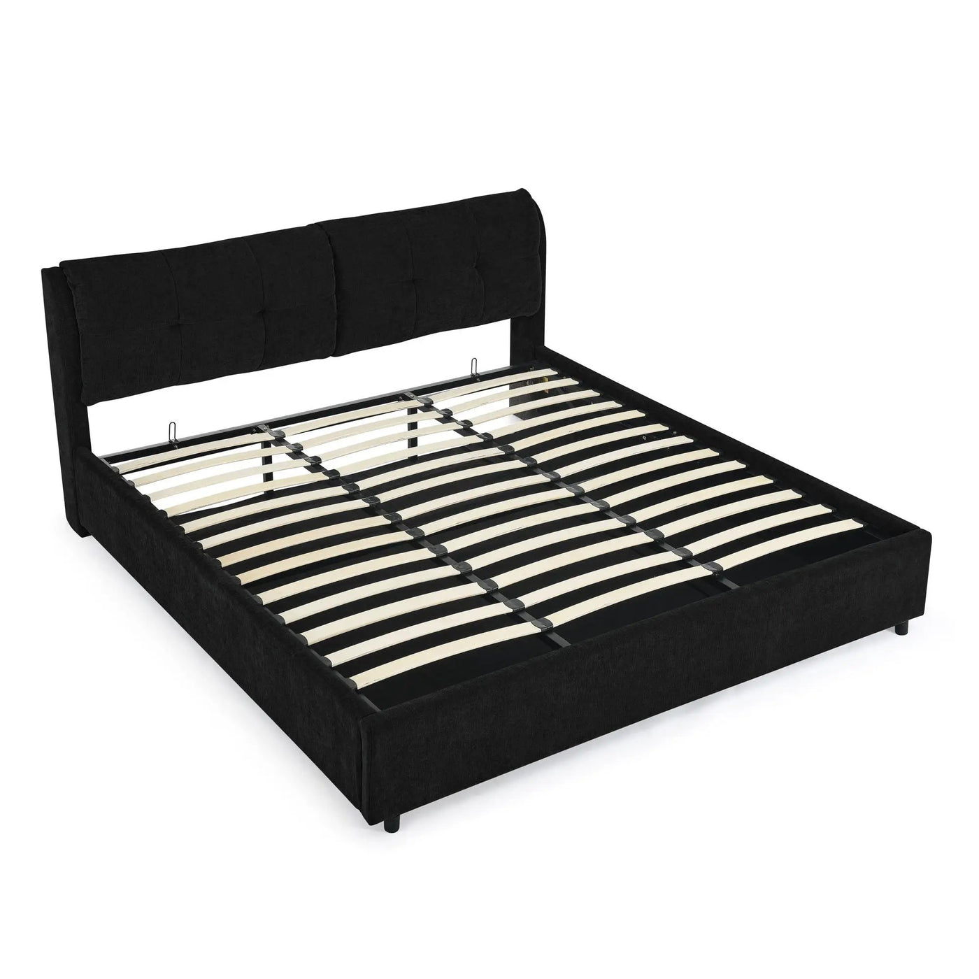 Storage Upholstered Hydraulic Platform Bed With Integrated Headboard by HouseOfZazla