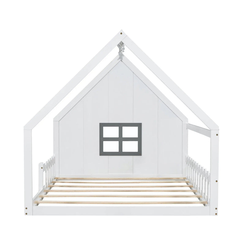 House Bed With Window And Fence by Unique Piece Furniture