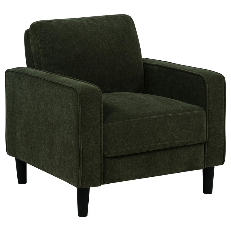Ruth Fabric Upholstered Track Arm Accent Chair Matcha Green by Unique Piece Furniture