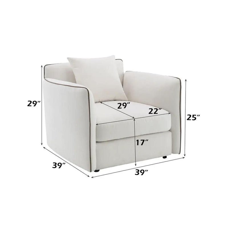 Yolanda - Chair With Pillow - Beige Chenille by Unique Piece Furniture