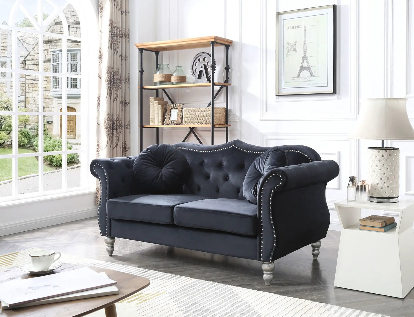 Stylish Flared Arm Loveseat by HouseOfZazla
