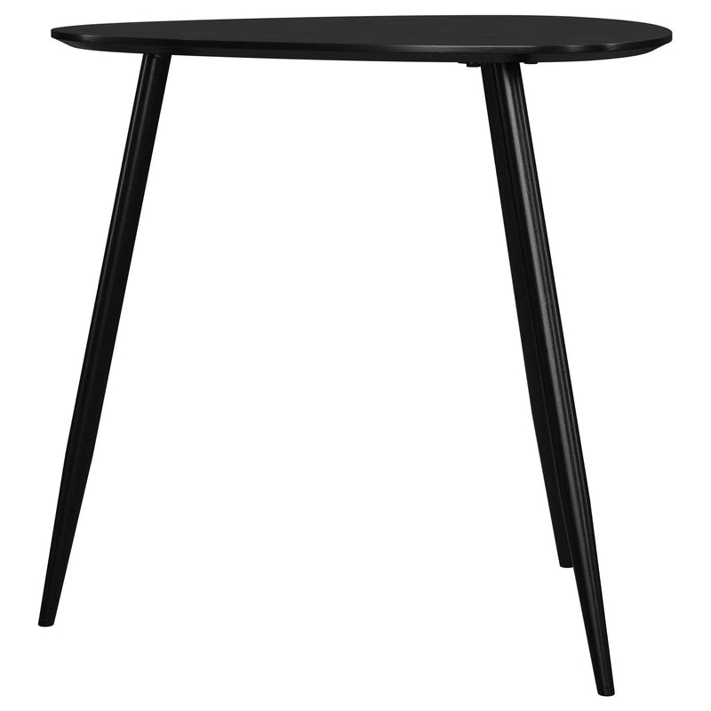 Odessa Triangular Solid Wood End Table Black by Unique Piece Furniture