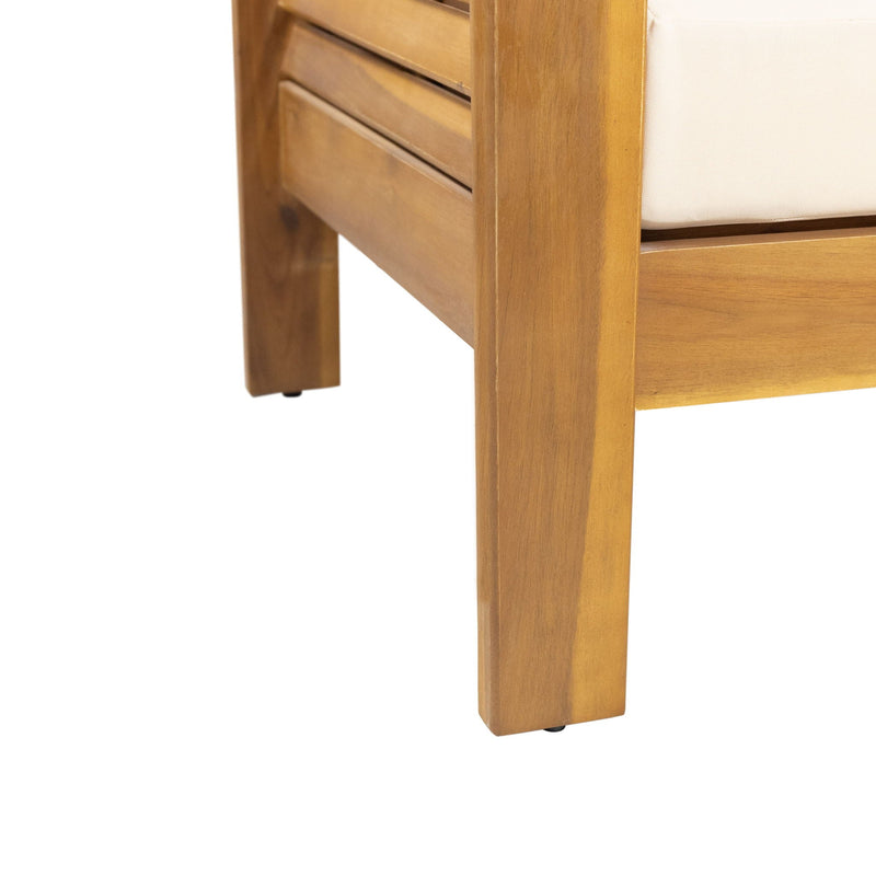 Acacia Wood Loveseat And Coffee Table Set With Cushions by HouseOfZazla