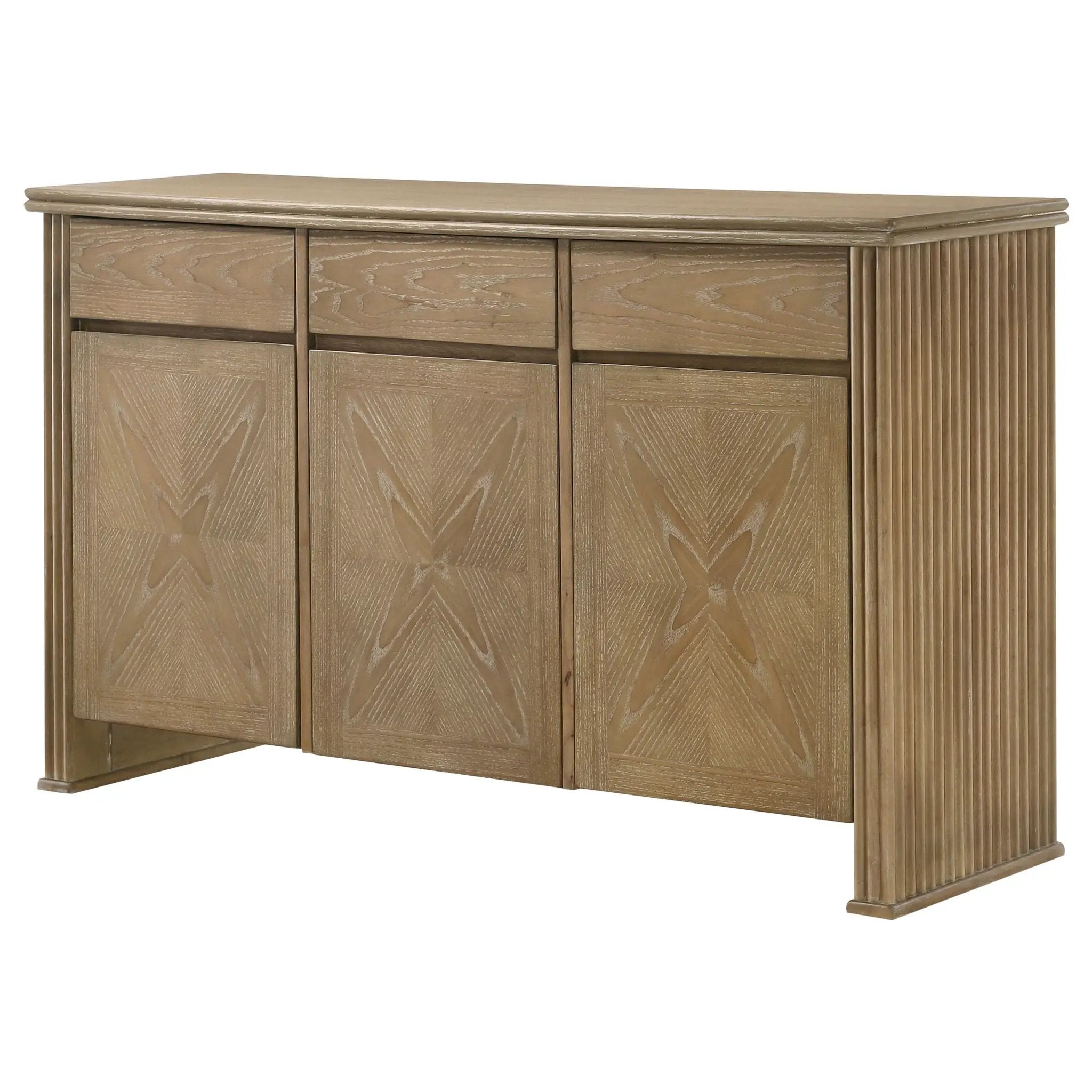 Adina 3-door 59-inch Sideboard Server Distressed Light Brown by Unique Piece Furniture