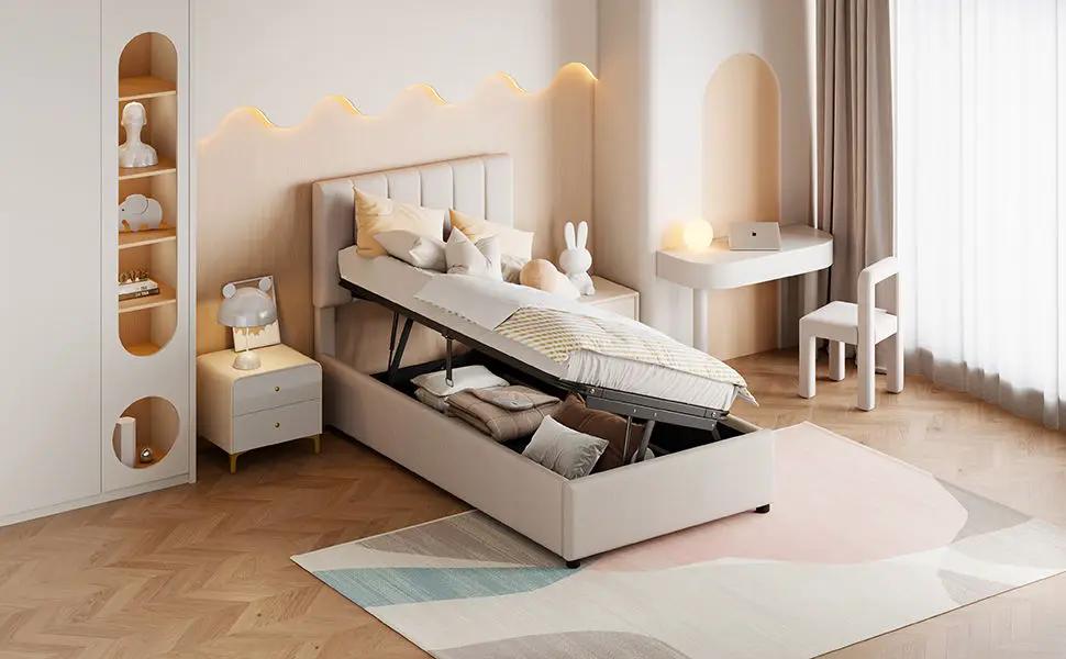 Upholstered Platform Bed With A Hydraulic Storage System by HouseOfZazla