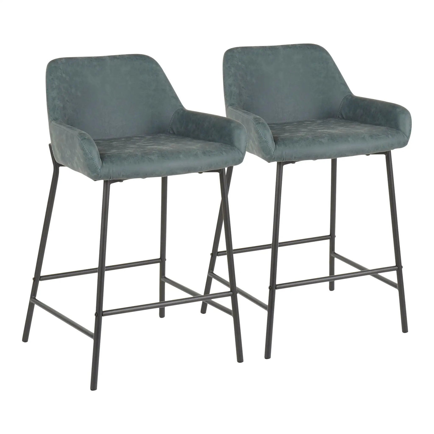 Daniella - Industrial Fixed Height Counter Stool (Set of 2) by HouseOfZazla