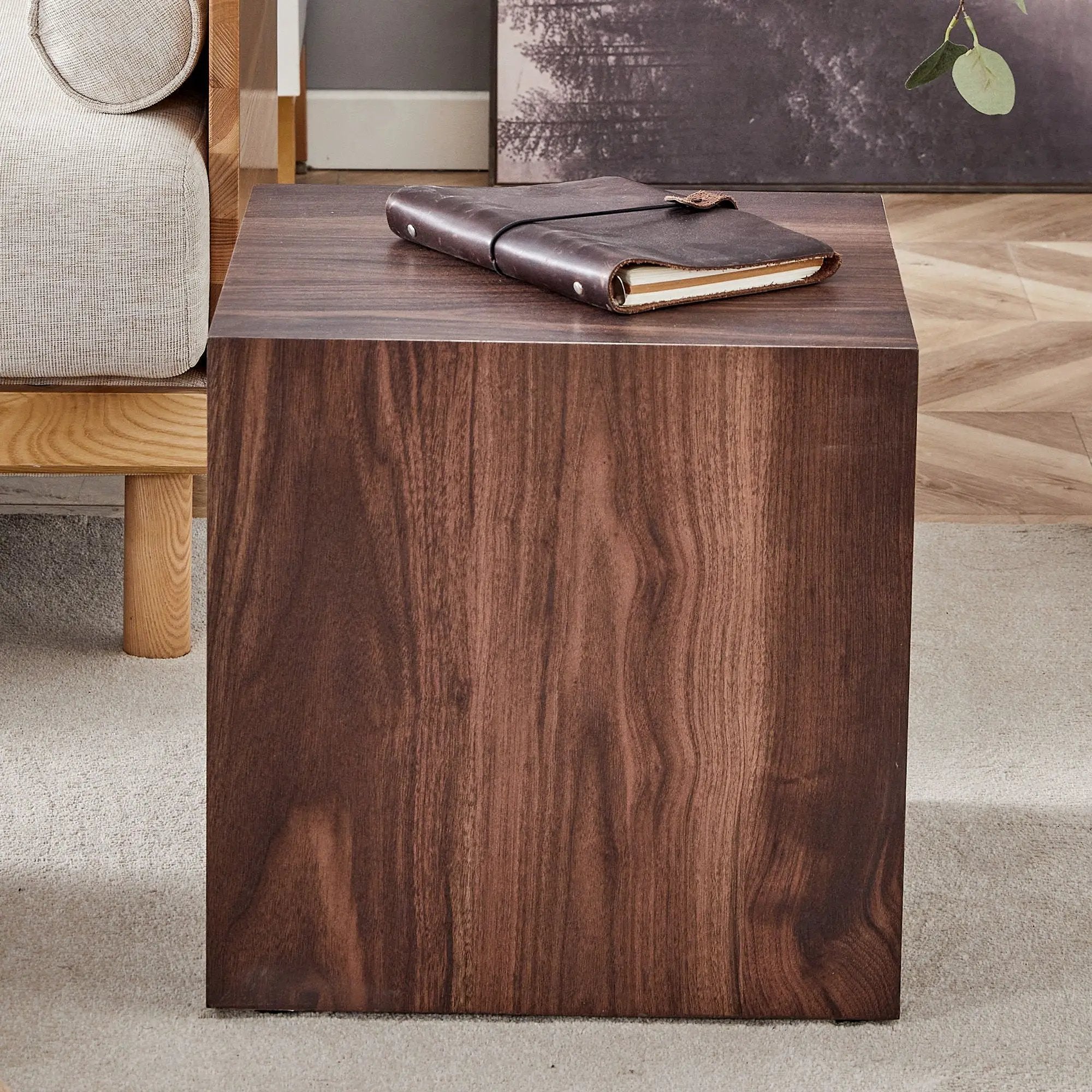 Luxurious Wood Grain Coffee Table Elegant Design For Living Room - Walnut by HouseOfZazla