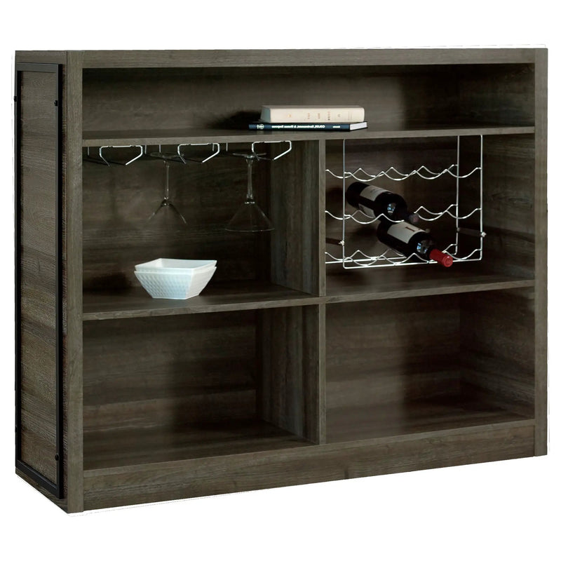 Joe 5-shelf Composite Wood Home Bar Wine Cabinet Aged Oak by Unique Piece Furniture