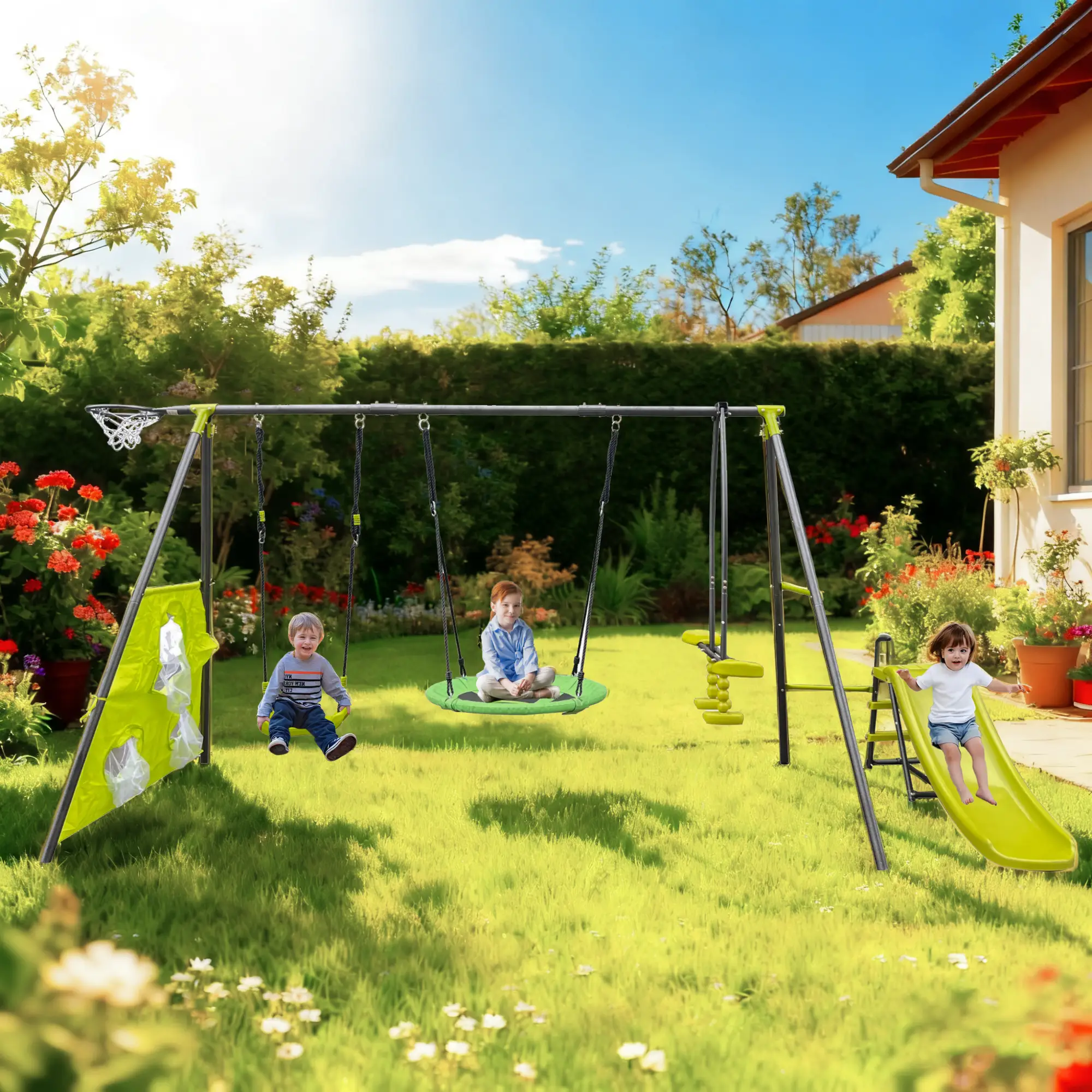Saucer Swingset With Mini Slide by HouseOfZazla