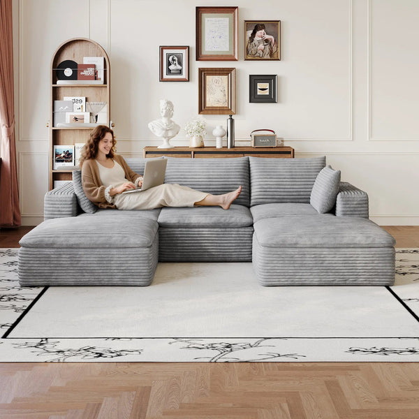 102" Cloud Sofa in Grey
