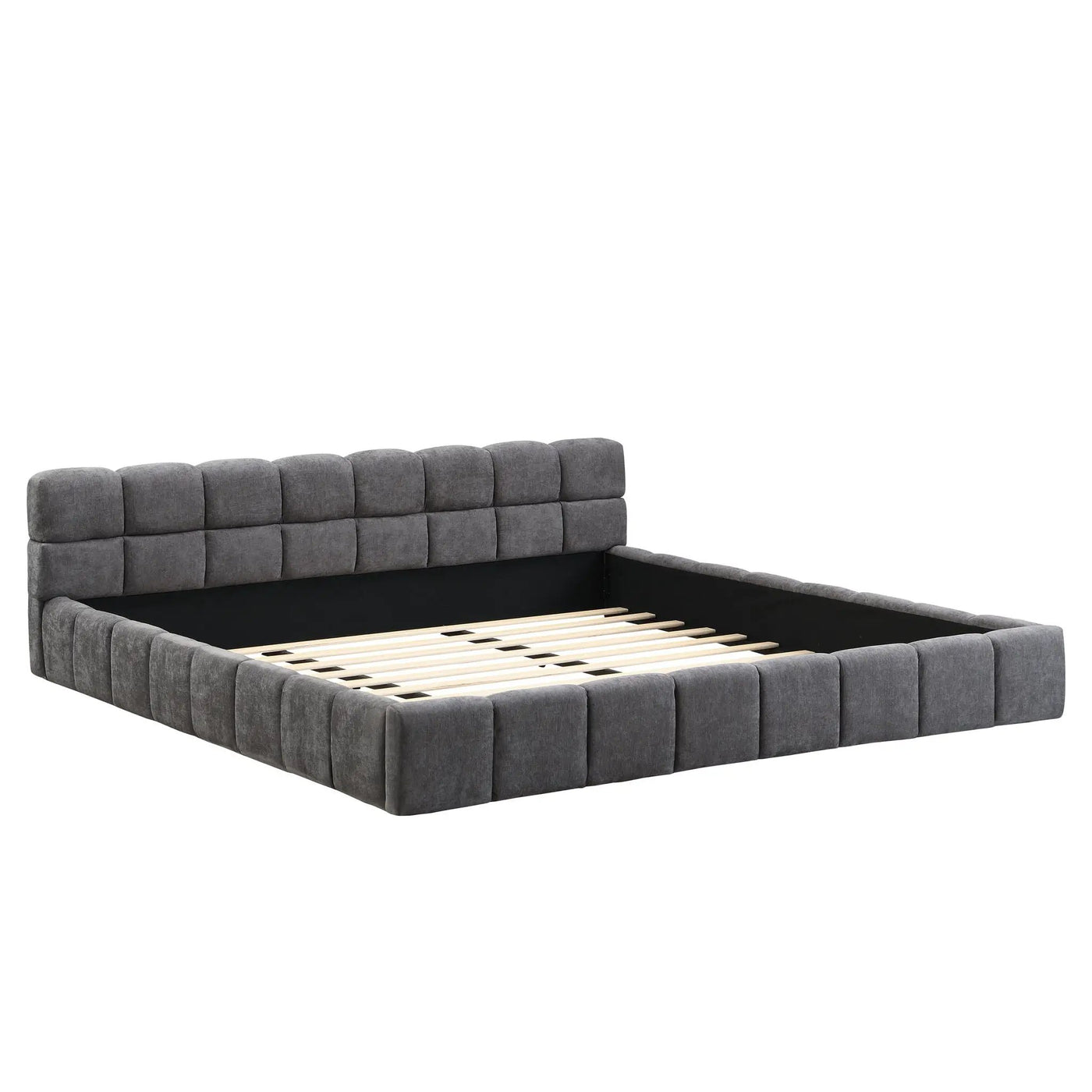 Elegant Upholstered Bed With Checkerboard Design by HouseOfZazla