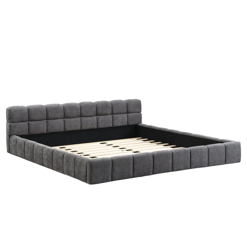 Elegant Upholstered Bed With Checkerboard Design by HouseOfZazla