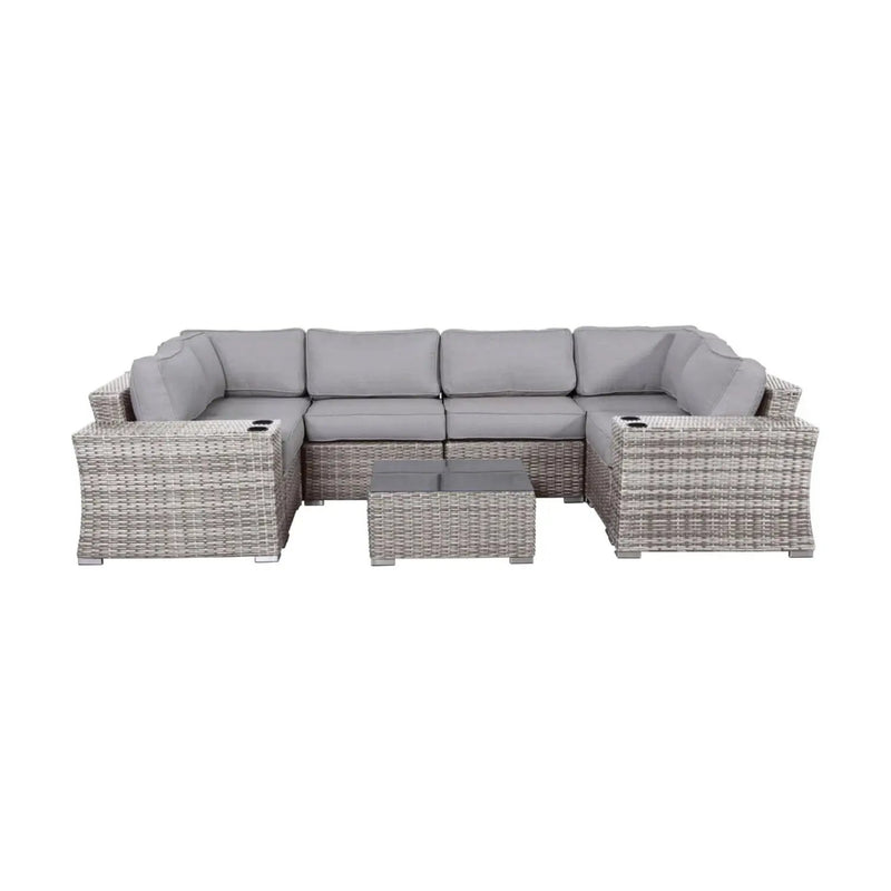 4 Person Patio Seating Set With Cushions, All Weather - Gray by HouseOfZazla