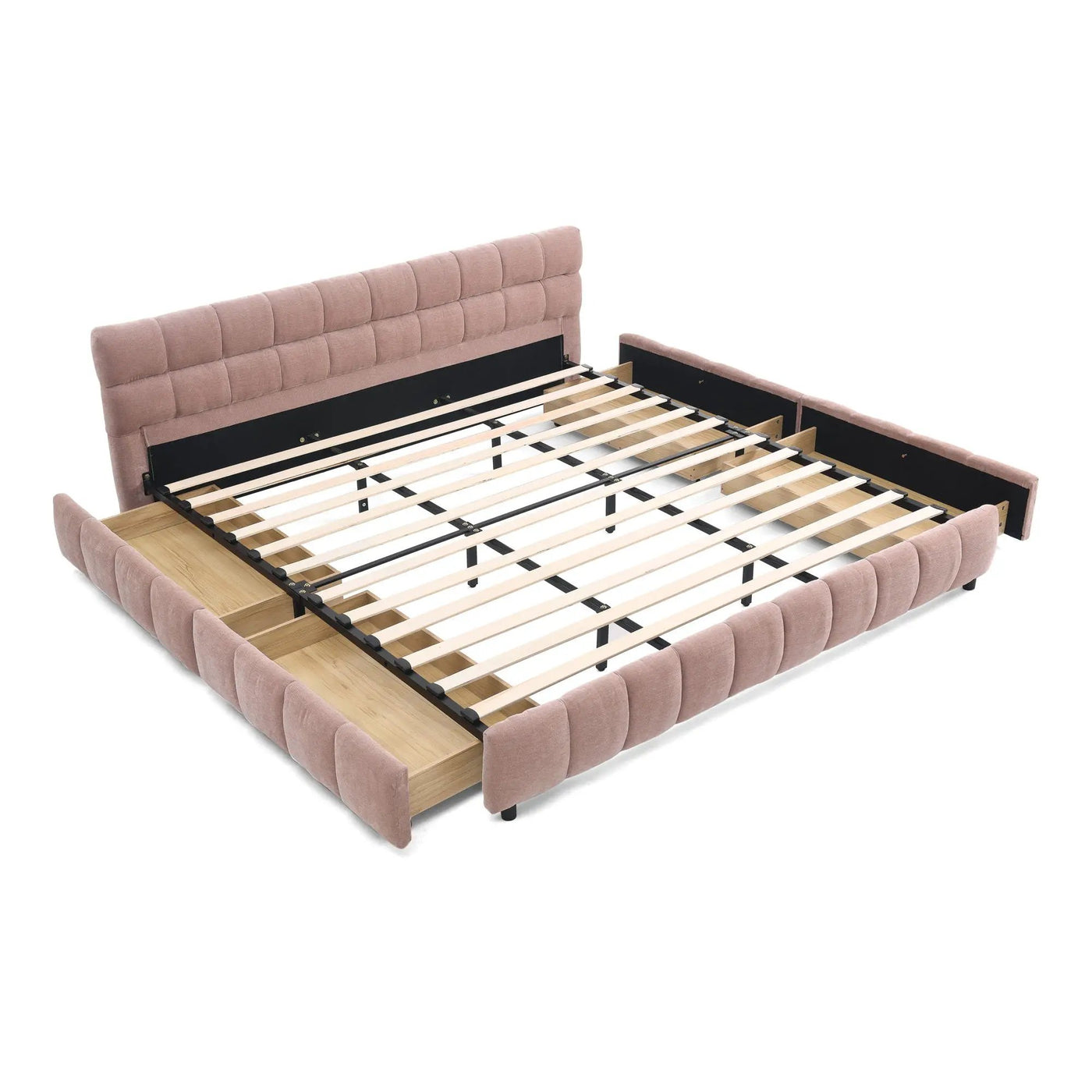 Modern Platform Bed Frame With Thick Fabric by HouseOfZazla