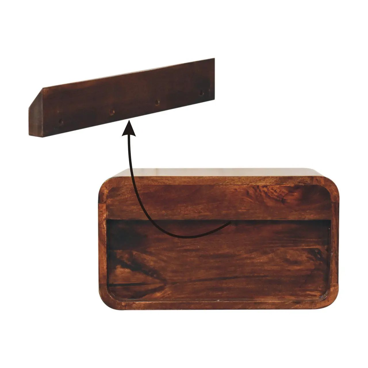 Curved Wall Mounted Bedside Nightstand by HouseOfZazla