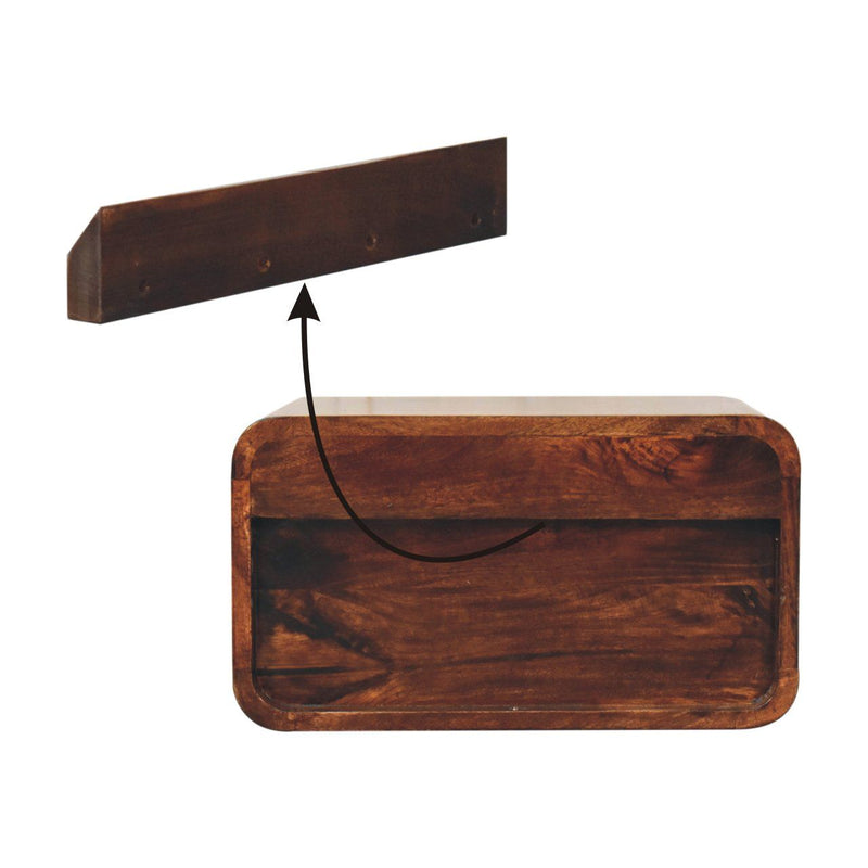Curved Wall Mounted Bedside Nightstand by HouseOfZazla