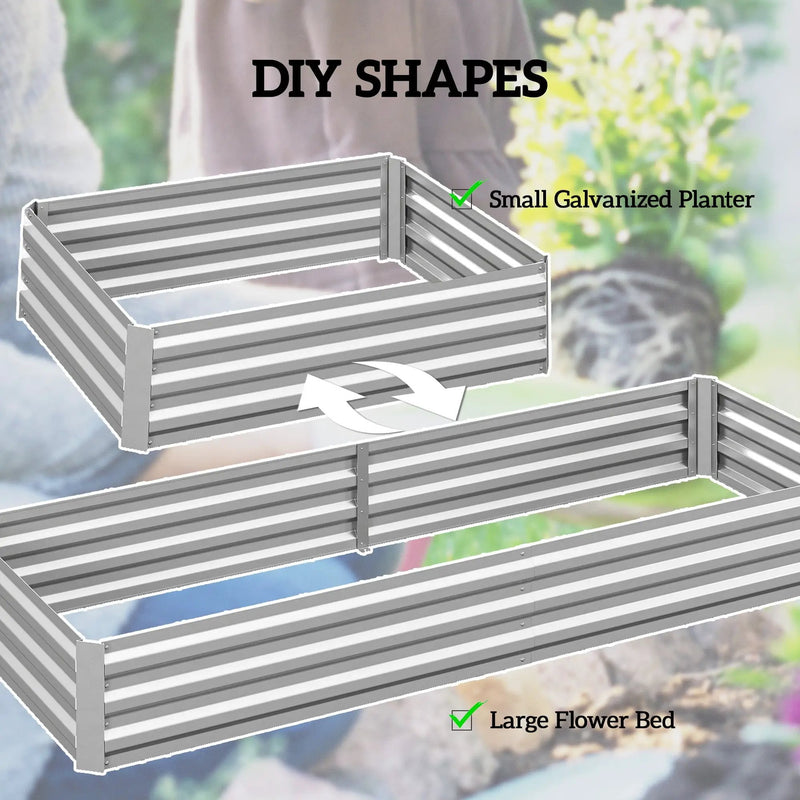 Outsunny 95" x 36" Galvanized Raised Garden Bed by HouseOfZazla