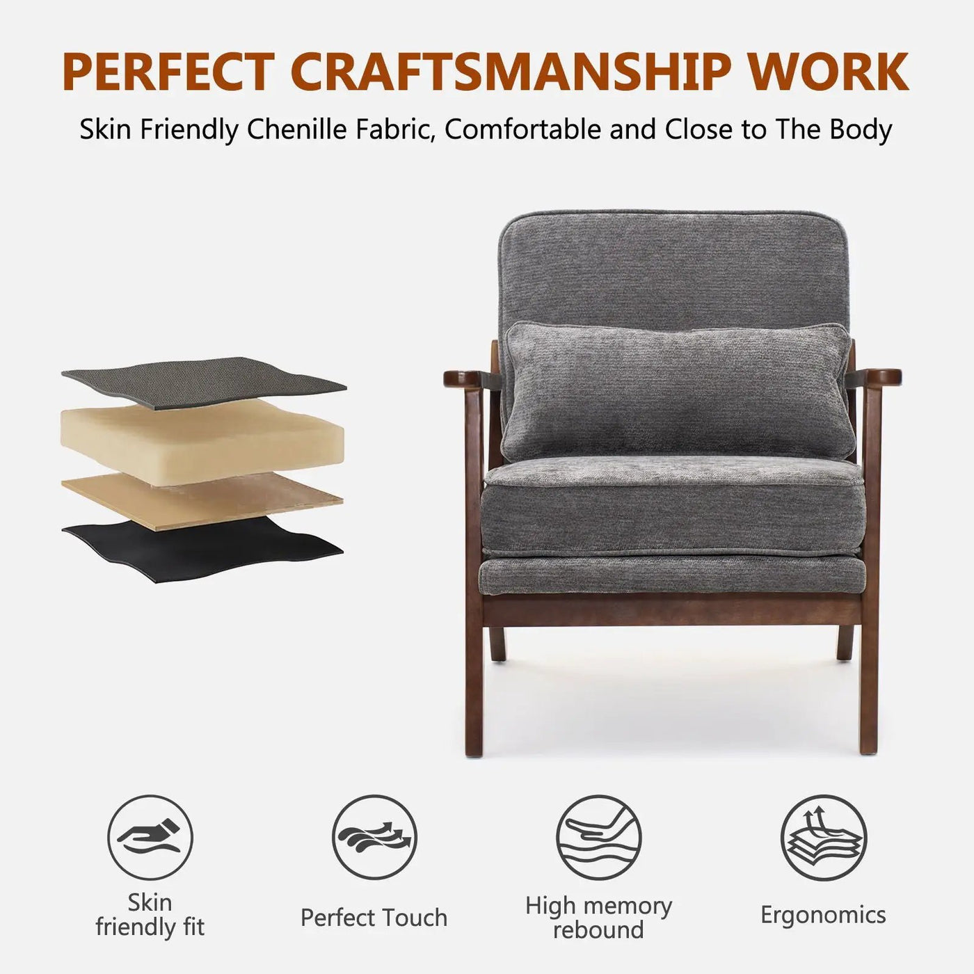 Living Room Chair With Lumbar Pillow by HouseOfZazla