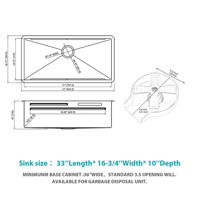 Undermount Stainless Steel Kitchen Sink With Pull Down Faucet & Ledge Workstation by HouseOfZazla