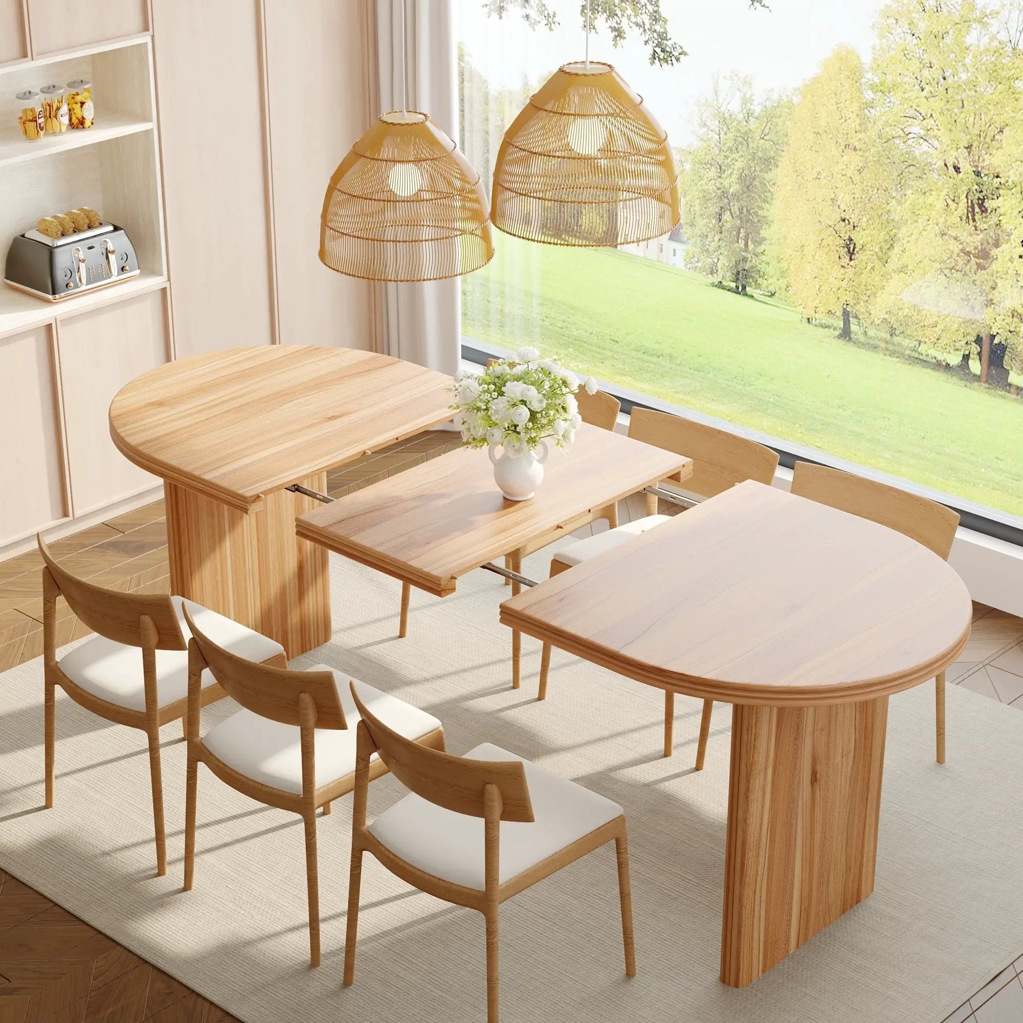 Modern Extendable Dining Table with Removable Extension Leaves by HouseOfZazla