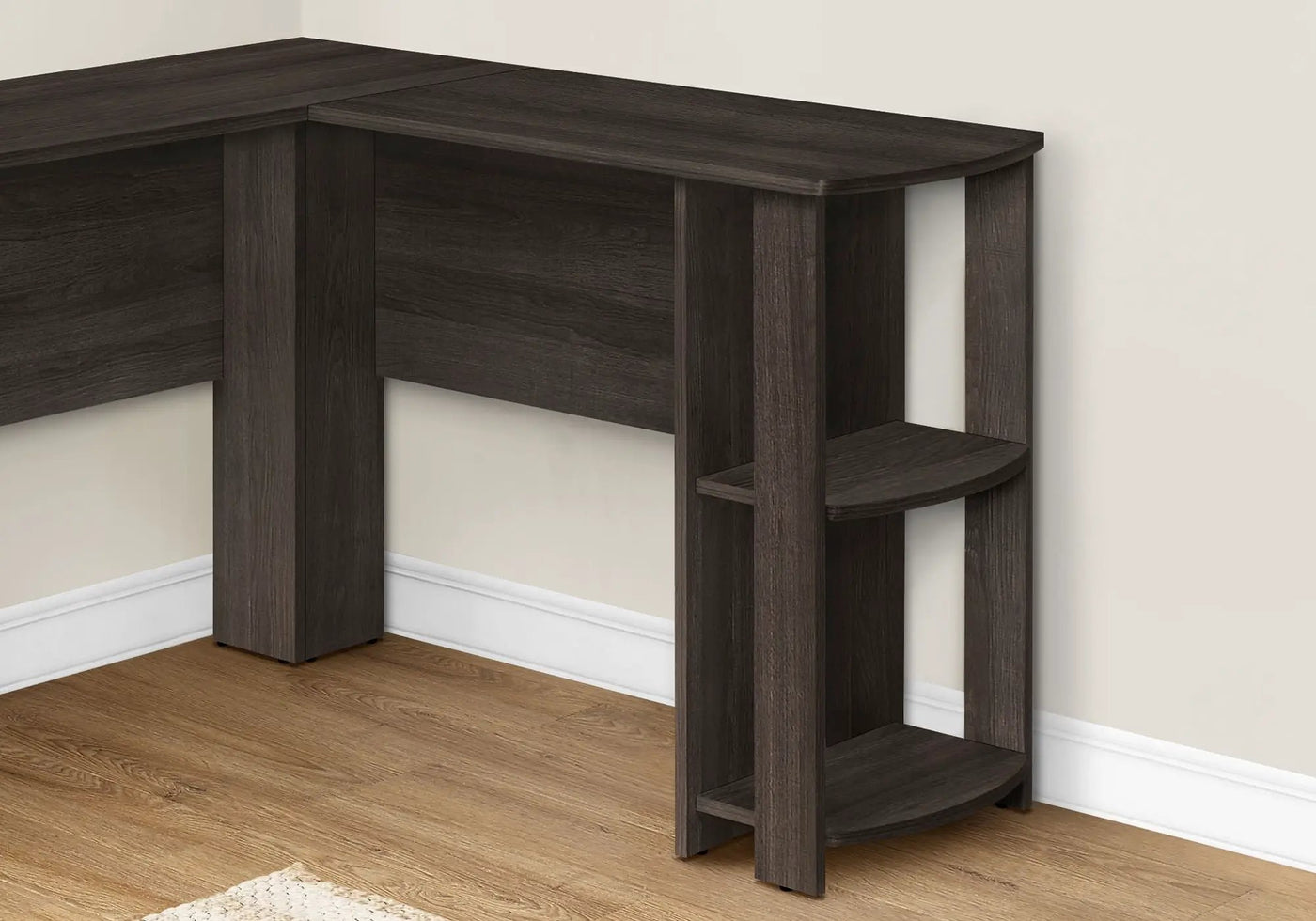 L-Shaped Corner Computer Desk with Storage Shelves by HouseOfZazla