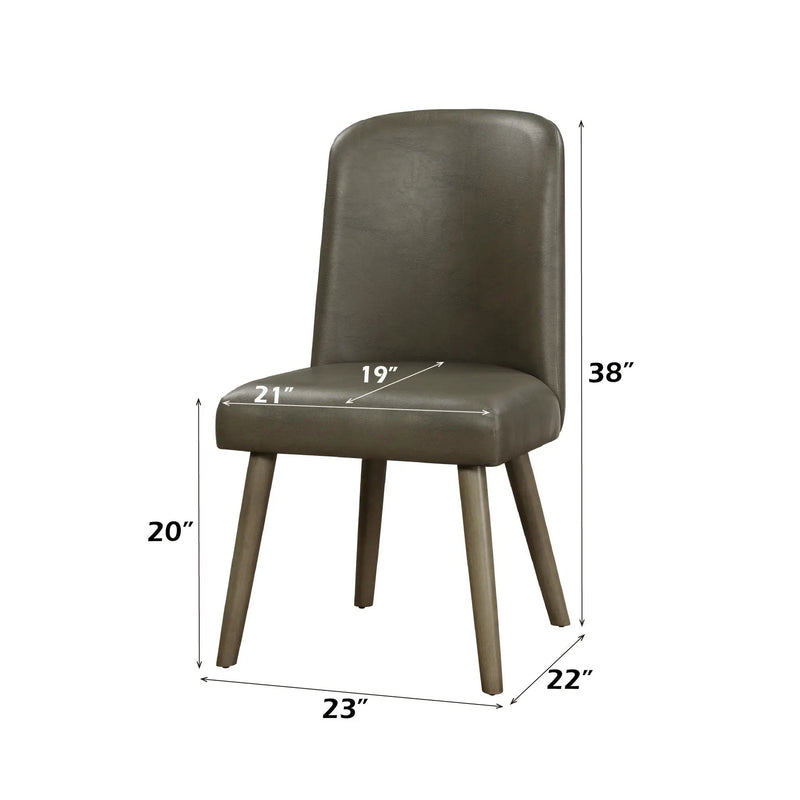 Waylon - Synthetic Leather Side Chair (Set of 2) - Gray / Oak by Unique Piece Furniture